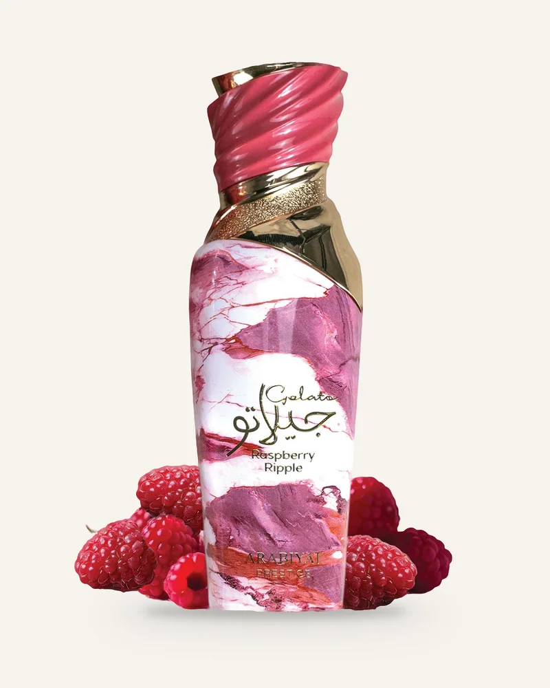Arabiyat Prestige Gelato Raspberry Ripple Eau de Parfum bottle