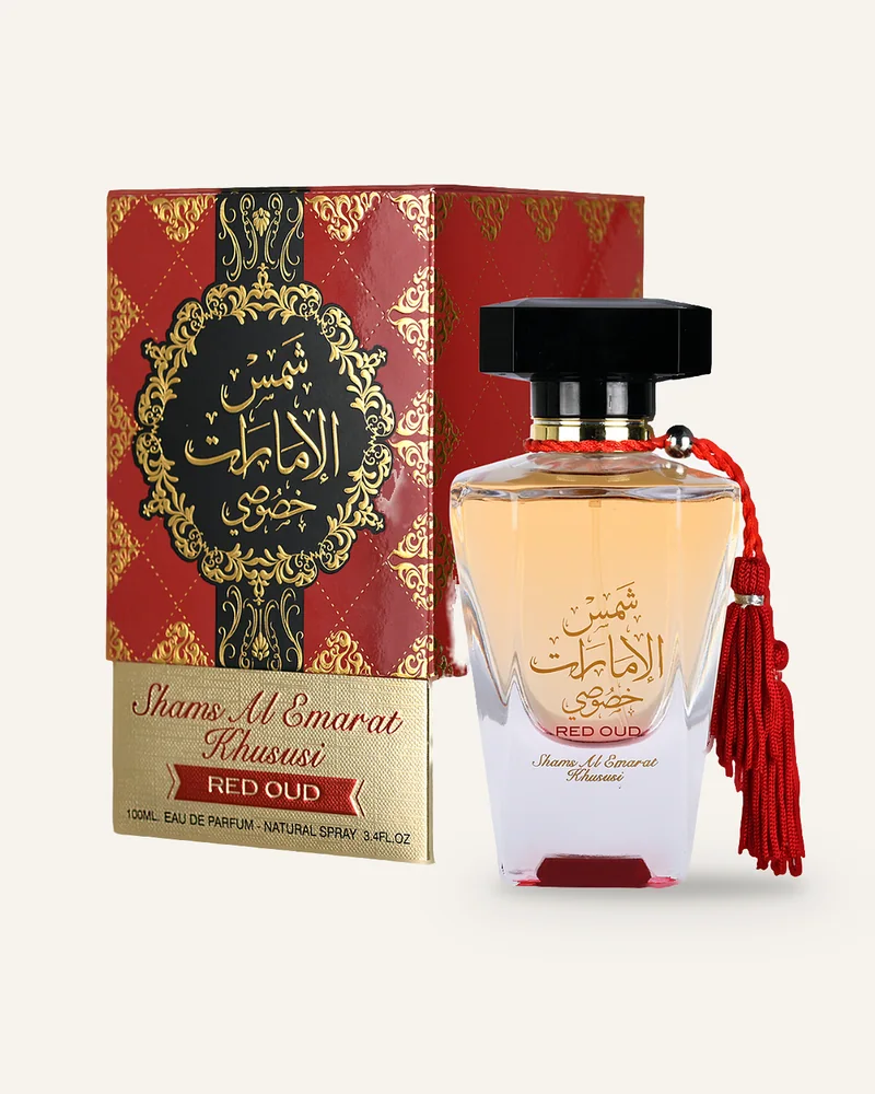 Ard Al Zaafaran Shams Al Emarat Khususi Red Oud Eau de Parfum bottle