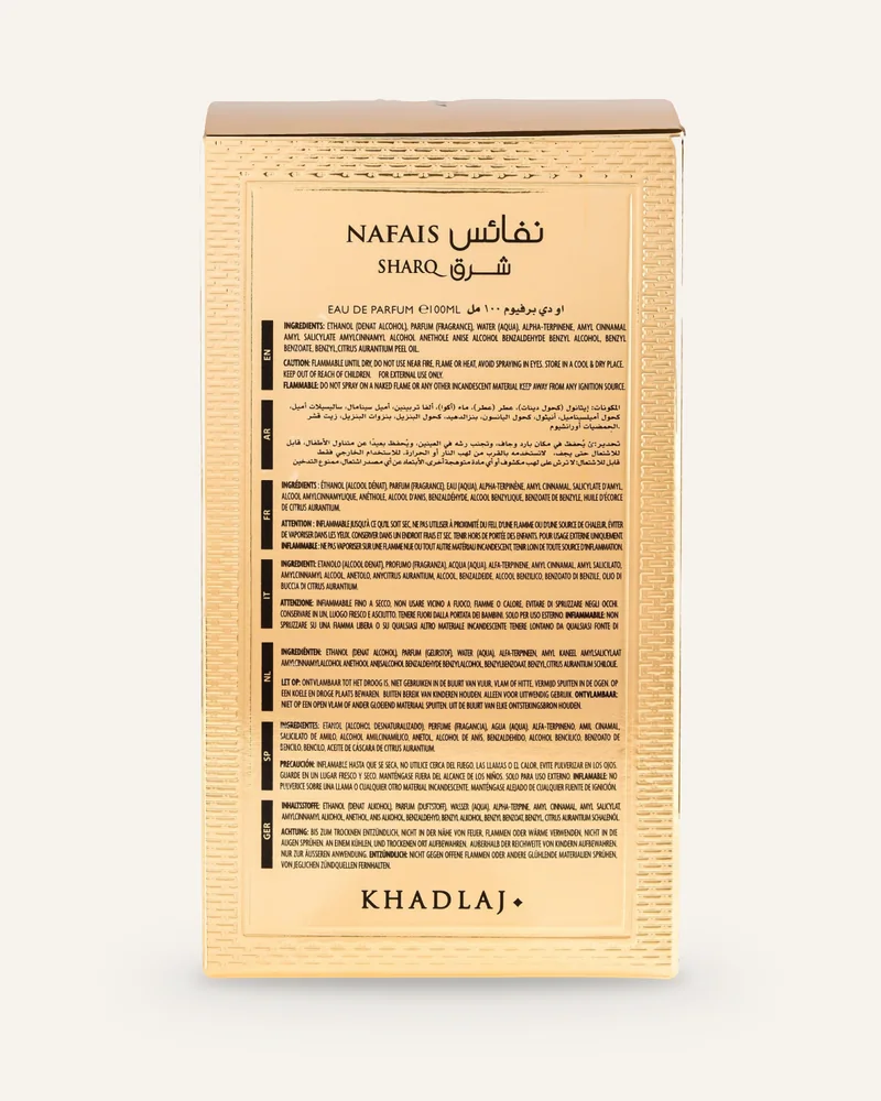 Khadlaj Nafais Sharq Eau de Parfum bottle