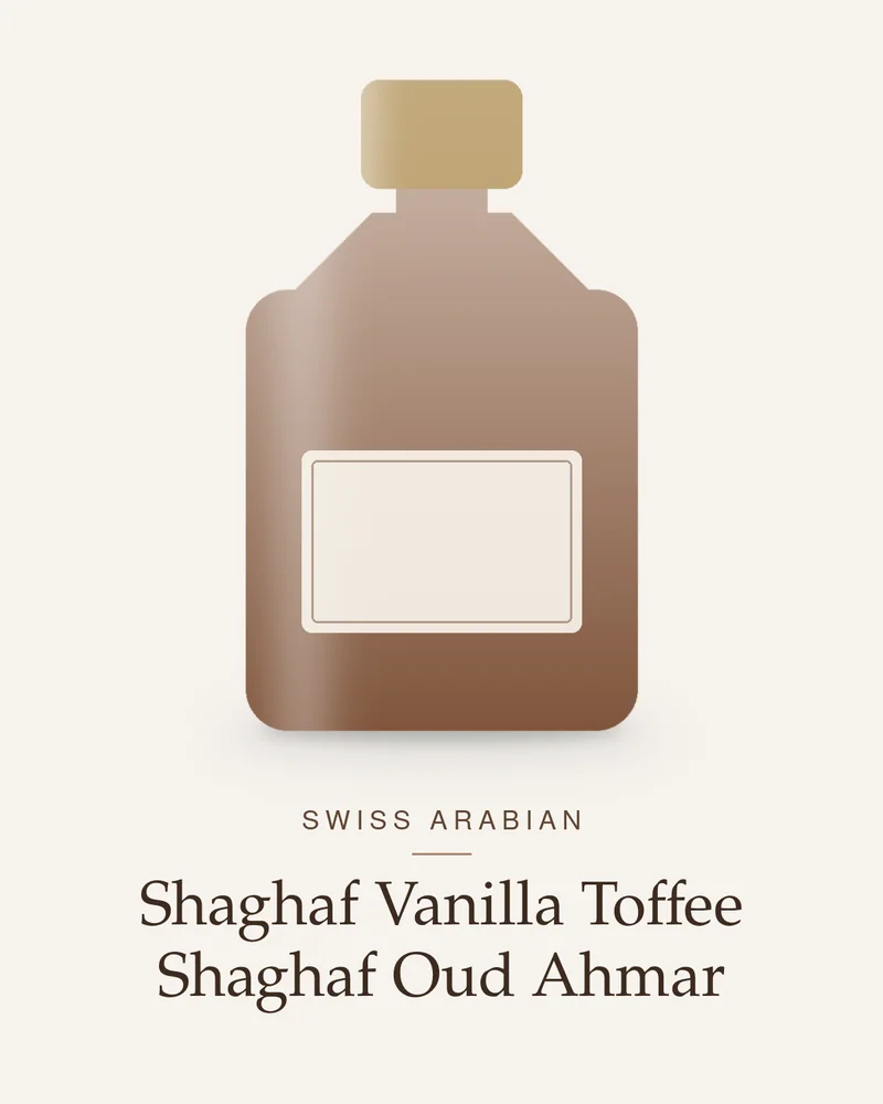 Swiss Arabian Shaghaf Vanilla Toffee Shaghaf Oud Ahmar bottle